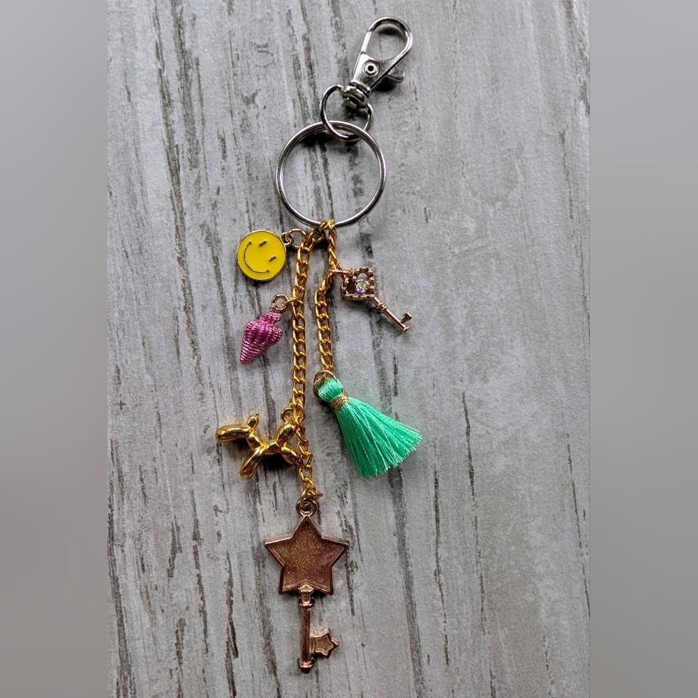 Charming Bag Charm with Tassel and Charms